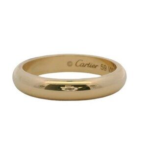 Cartier Solid 18kt Yellow Gold Classic 1895 D-Shape 4mm Wedding Band Size 9